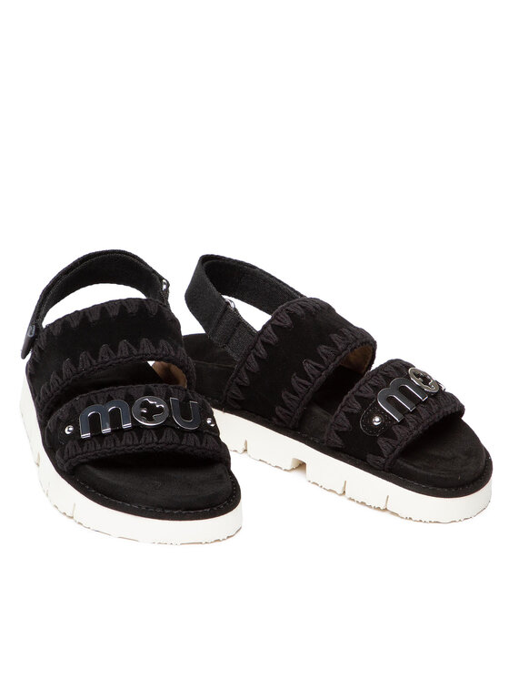 Mou Mou Sandali New Bio Sandal SW461001A Črna