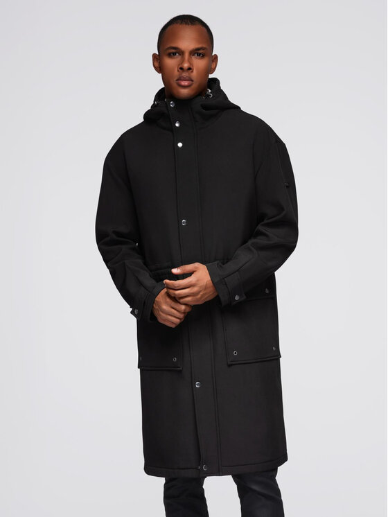 Ombre Ombre Kurtka zimowa OM-JAPJ-0314 Czarny Regular Fit