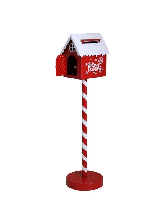 MIAhome MIAhome Skrzynka na listy metalowa świąteczna 51 cm Czerwony