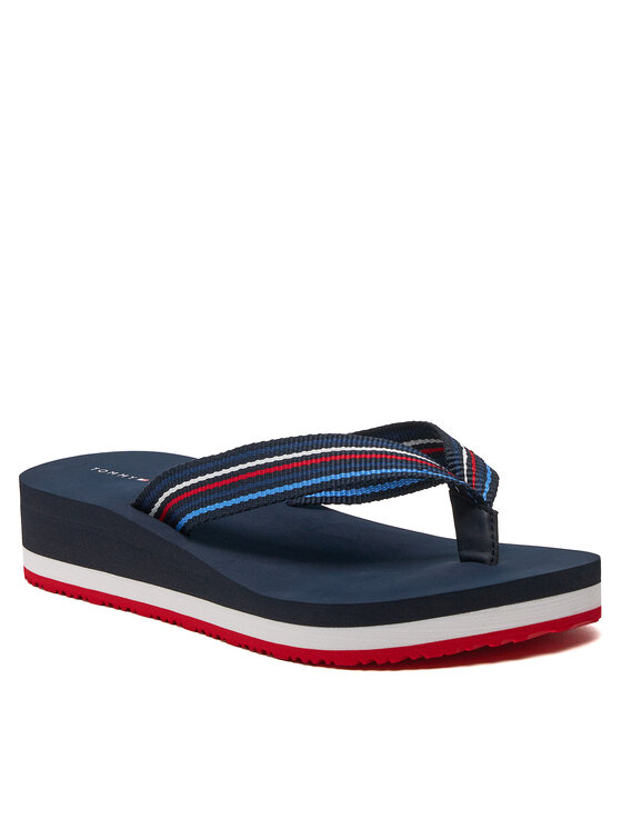Tommy Hilfiger Tommy Hilfiger Σαγιονάρες Wedge Stripes Beach Sandal FW0FW07858 Σκούρο μπλε