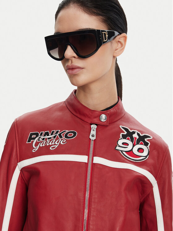 PINKO PINKO Giacca di pelle 105296 Bordeaux Regular Fit