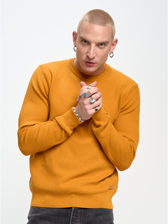 BIG STAR BIG STAR Sweter REYLI_703_160 Pomarańczowy Basic Fit