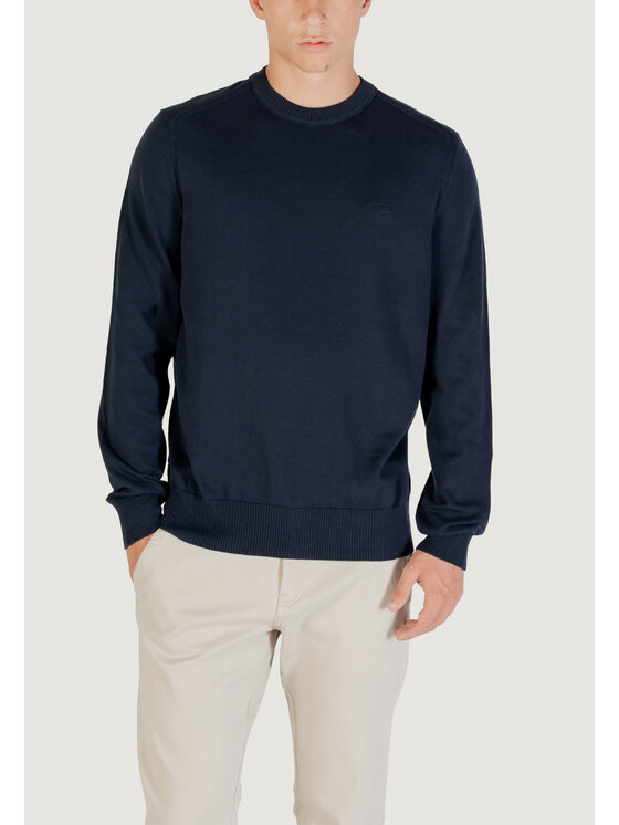 BOSS BOSS Sweter Asac_C 10257116 01 Niebieski Casual Fit