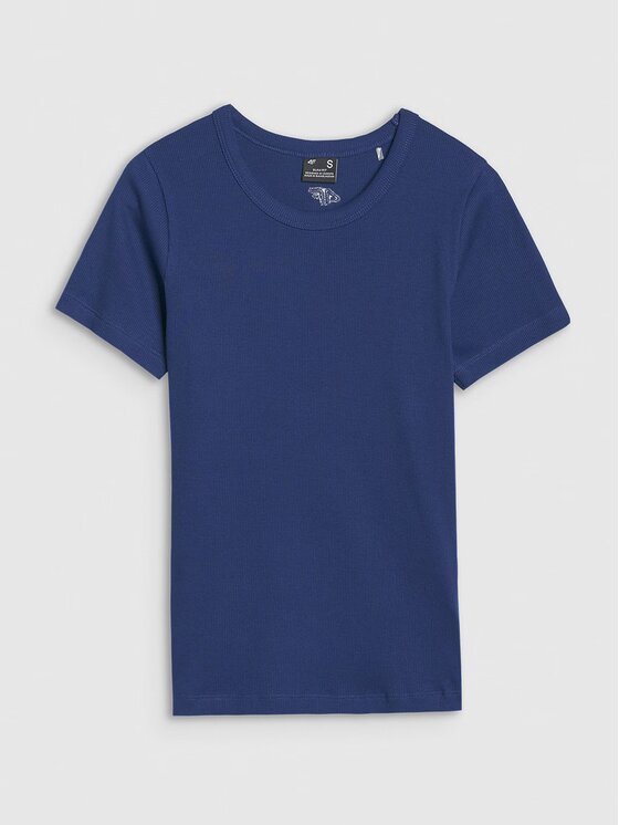 4F 4F Tričko 4FWSS25TTSHF1968-30S Modrá Slim Fit