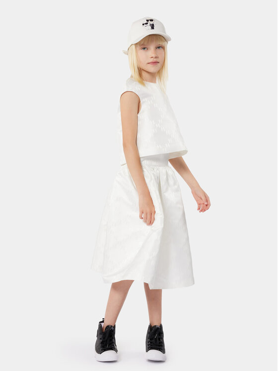 Karl Lagerfeld Kids Karl Lagerfeld Kids Bluse Z30117 D Écru Regular Fit
