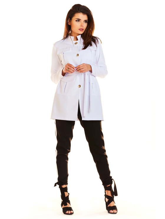 Awama Awama Marynarka A271 Biały Basic Fit
