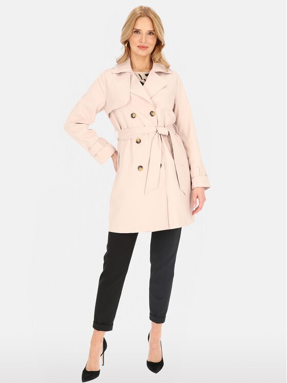 Perso Perso Prechodný kabát BLE252682F Ružová Regular Fit