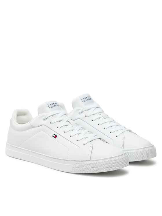Tommy Hilfiger Tommy Hilfiger Sportcipők Icon Court Lth Flag Ess FM0FM05317 Fehér