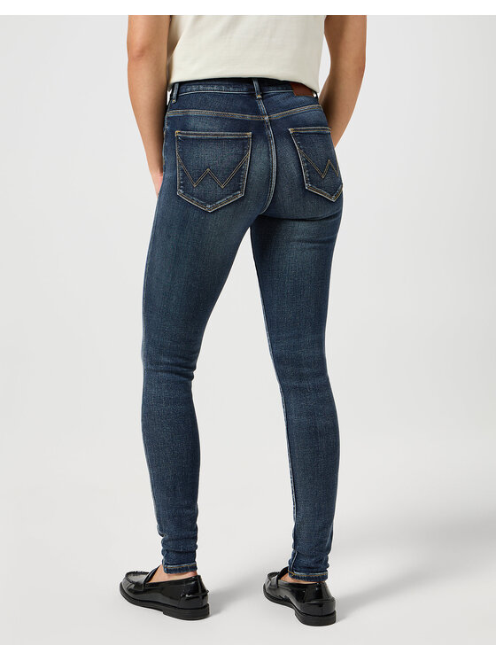 Wrangler Wrangler Jeansy HIGH SKINNY Niebieski Slim Fit