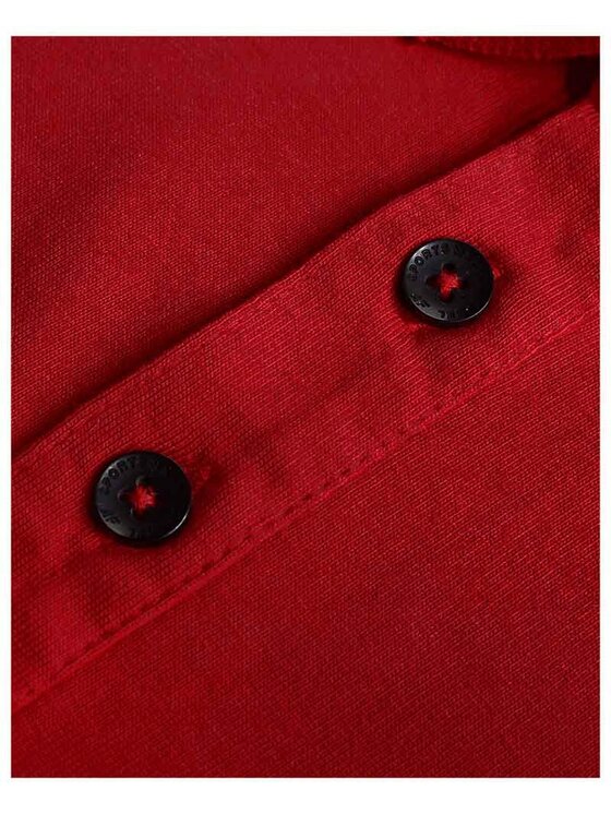 4F 4F Polo TPTSM038 Czerwony Comfortable Fit
