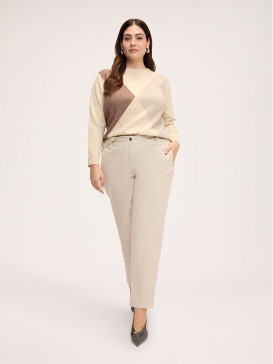 Fiorella Rubino Fiorella Rubino Sweter M455L008722N0S1 Kremowy Regular Fit