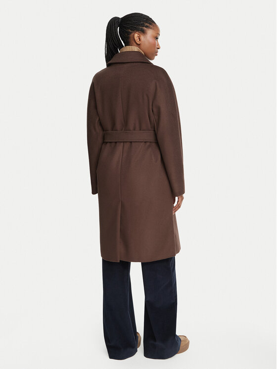 Weekend Max Mara Weekend Max Mara Palton de lână Pedale 2625016092 Maro închis Regular Fit