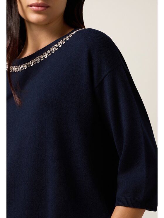 Oltre Oltre Cardigan M525E001902N034 Blu Regular Fit