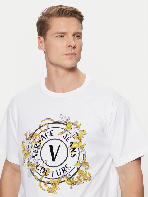 Versace Jeans Couture Versace Jeans Couture T-Shirt 78GAHC01 Biały Regular Fit