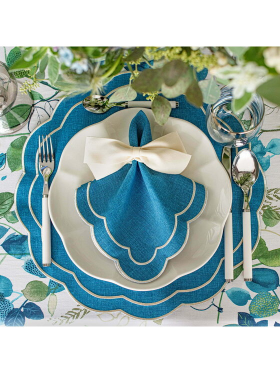 Roseberry Home Roseberry Home Serwetki haftowane Blue Petali Niebieski