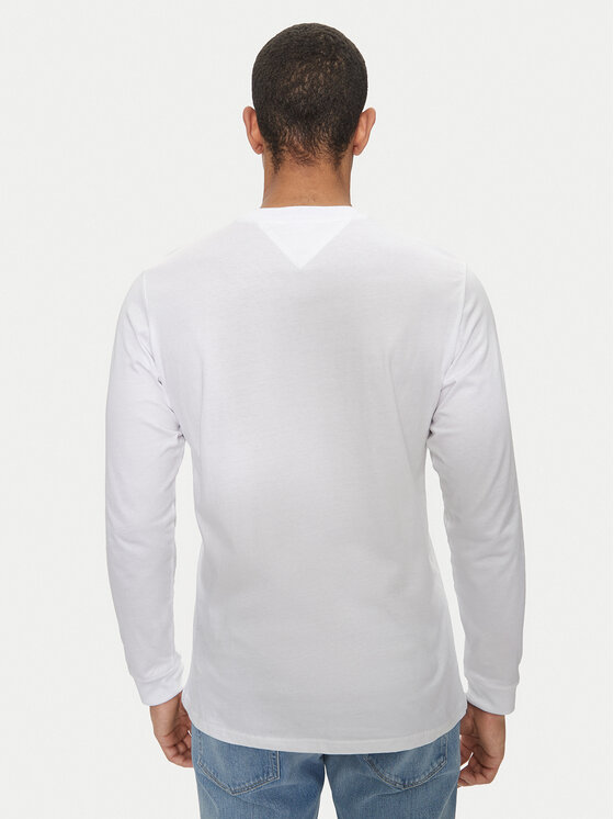 Tommy Jeans Tommy Jeans Hosszú ujjú Linear DM0DM18551 Fehér Slim Fit