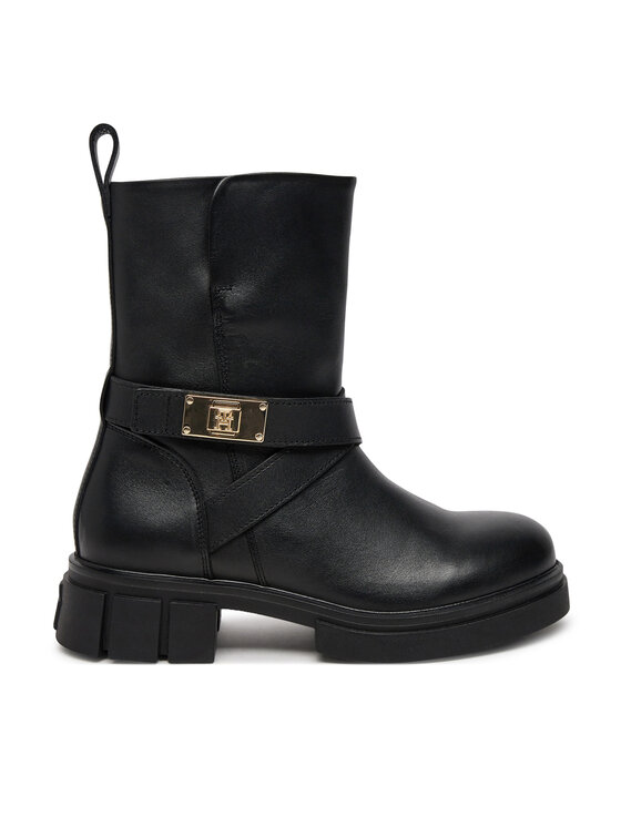 Tommy Hilfiger Členková obuv Biker Leather FW0FW08313 Čierna