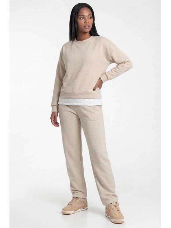 FIGL FIGL Φόρμα M1315 Μπεζ Straight Fit
