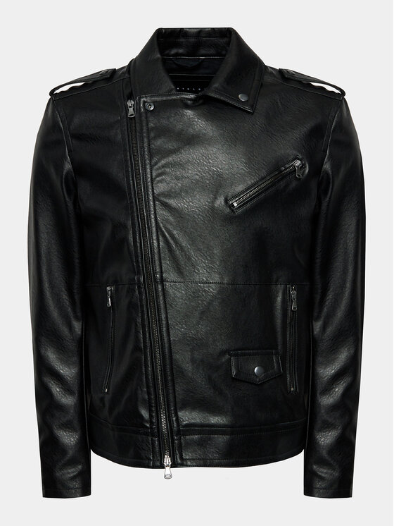 Sisley Sisley Kurtka z imitacji skóry 21DYSN02G Czarny Regular Fit
