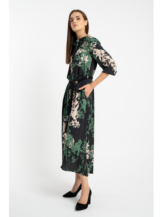 CLICK CLICK Každodenní šaty 60-6162 Zelená Regular Fit