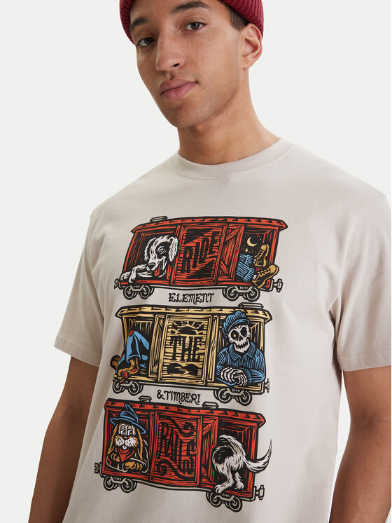 Element Element T-Shirt Timber Boxcar ELYZT00574 Beżowy Regular Fit