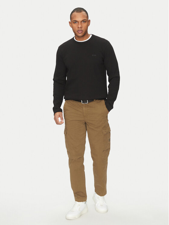 BOSS BOSS Pikkade varrukatega T-särk Tempesto 50520725 Must Regular Fit