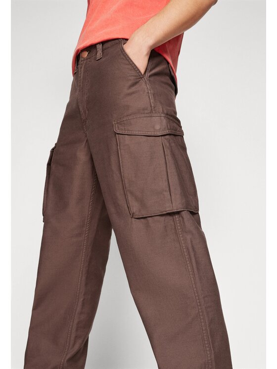 Wrangler Wrangler Spodnie materiałowe REGULAR CARGO Brązowy Relaxed Fit