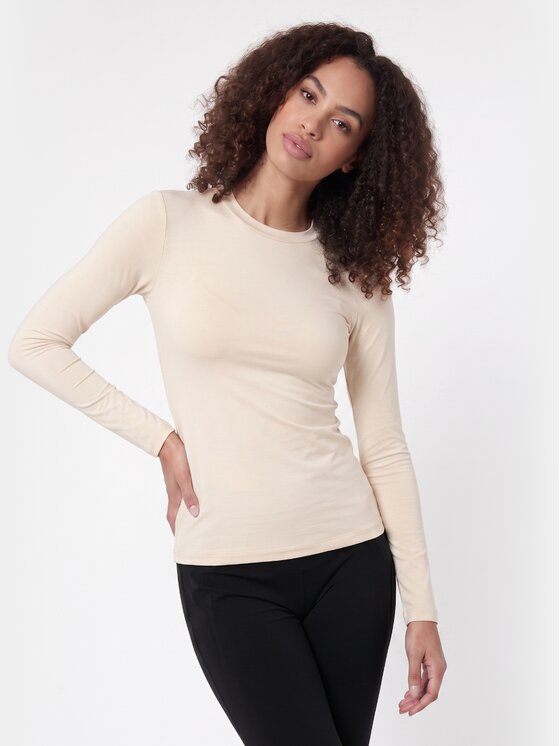 BASICLO BASICLO Longsleeve W-2253-03 Biały Slim Fit