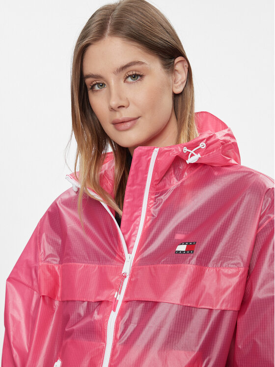 Tommy Jeans Tommy Jeans Geacă de vânt Tjw Glossy Tech Chicago Ext DW0DW17229 Roz Regular Fit