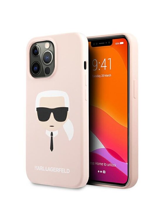 Etui na telefon KARL LAGERFELD, Różowe, Silicone