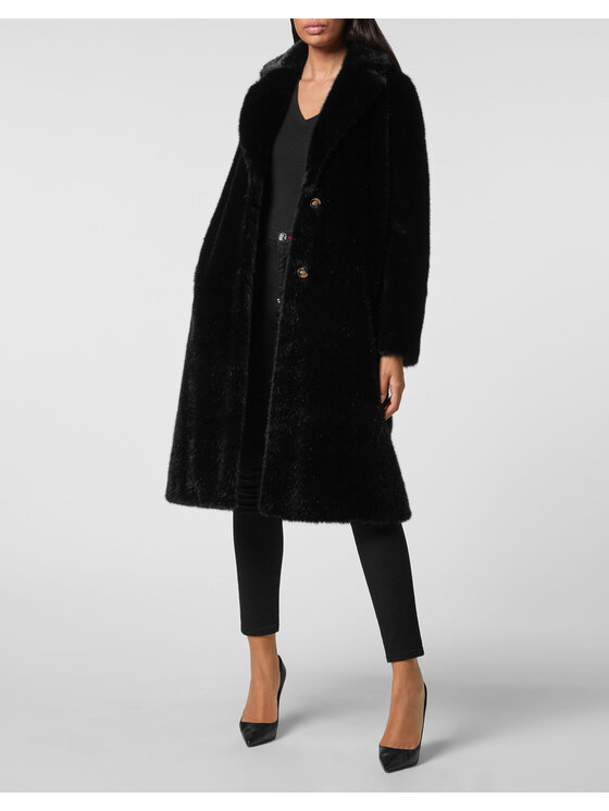 PHILIPP PLEIN PHILIPP PLEIN Kabát 2481 Černá Loose Fit