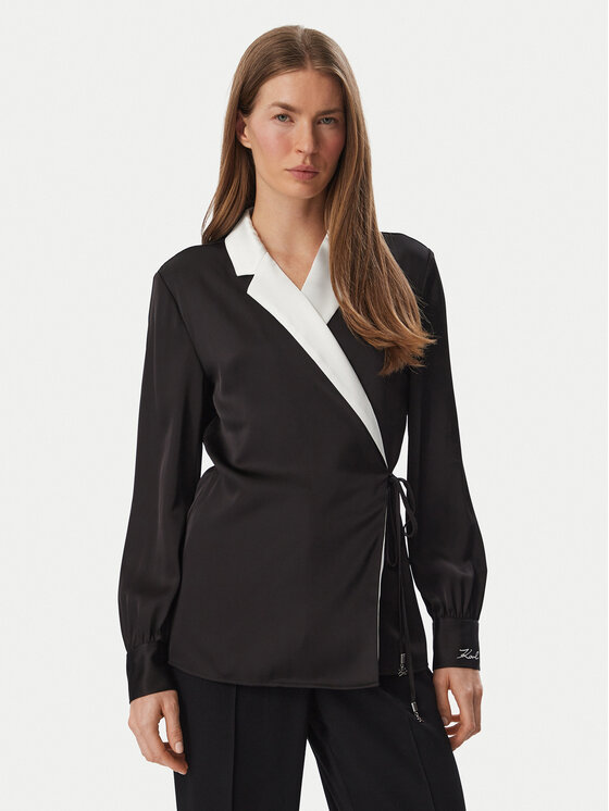 KARL LAGERFELD KARL LAGERFELD Блузка B4W11016 Чорний Regular Fit
