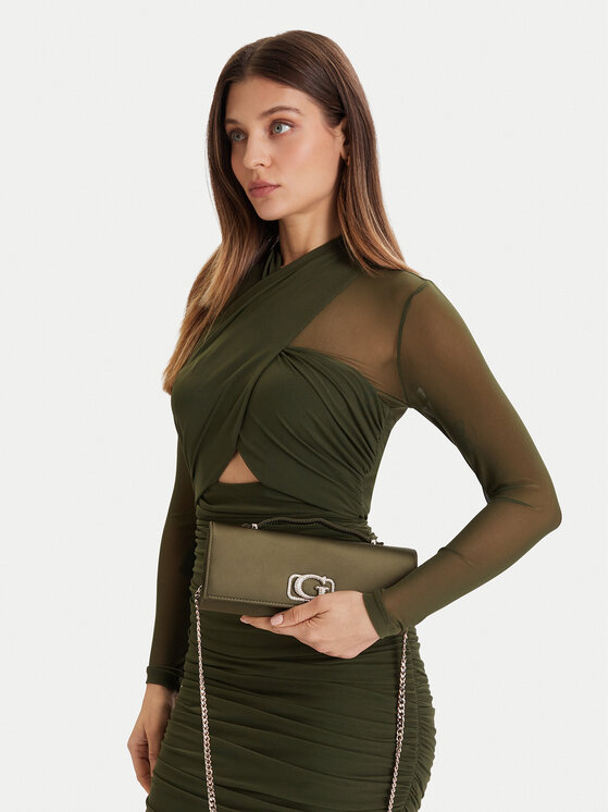 Guess Guess Geantă Zalina Mini HWSG93 50720 Verde
