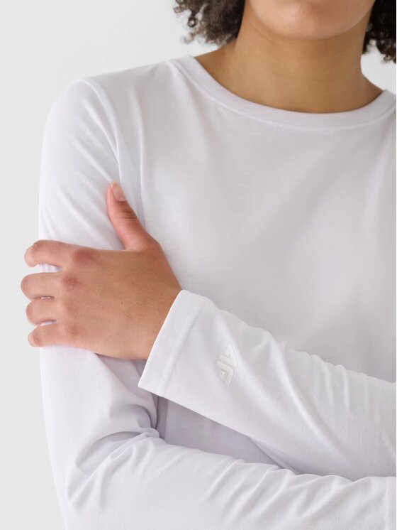 4F 4F Longsleeve 4FWMM00TLONF431-10S Biały Oversize