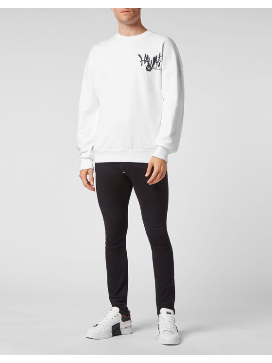 PHILIPP PLEIN PHILIPP PLEIN Bluza 947 Biały Regular Fit