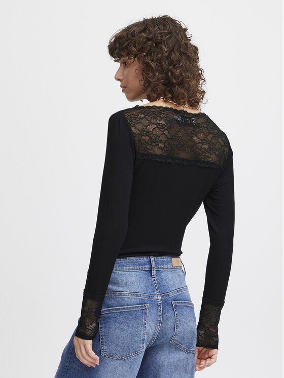 ICHI ICHI Blusa 20120401 Nero Slim Fit