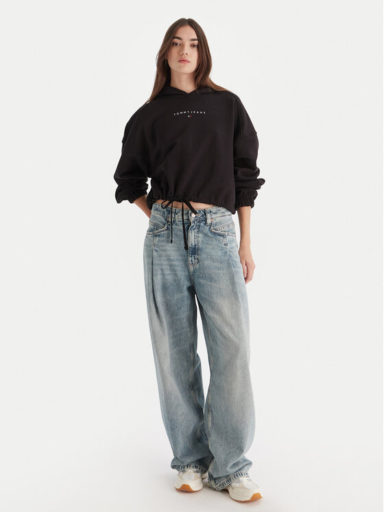Tommy Jeans Tommy Jeans Mikina Bling Linear DW0DW21607 Čierna Regular Fit