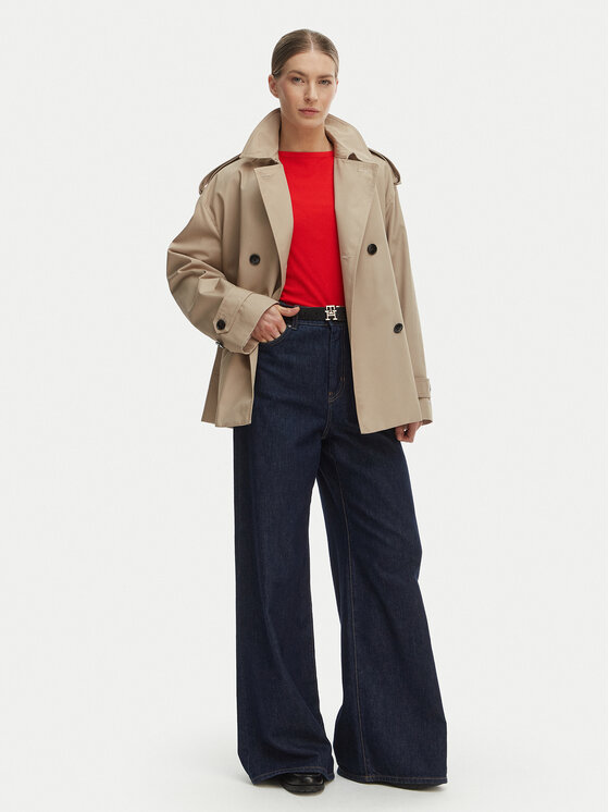 Tommy Hilfiger Tommy Hilfiger Тренч WW0WW49586 Бежов Relaxed Fit