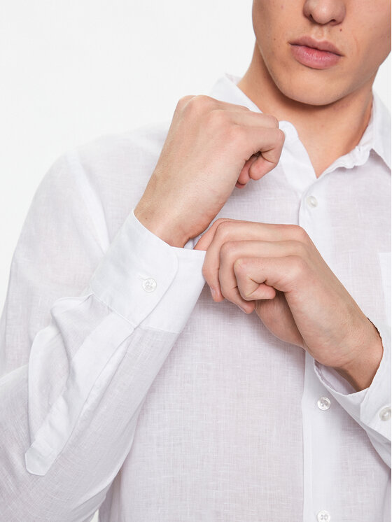 Guess Guess Camicia Island M2YH44 WERX0 Bianco Slim Fit