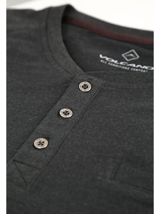 Volcano Volcano Longsleeve L-CHARL Szary Regular Fit