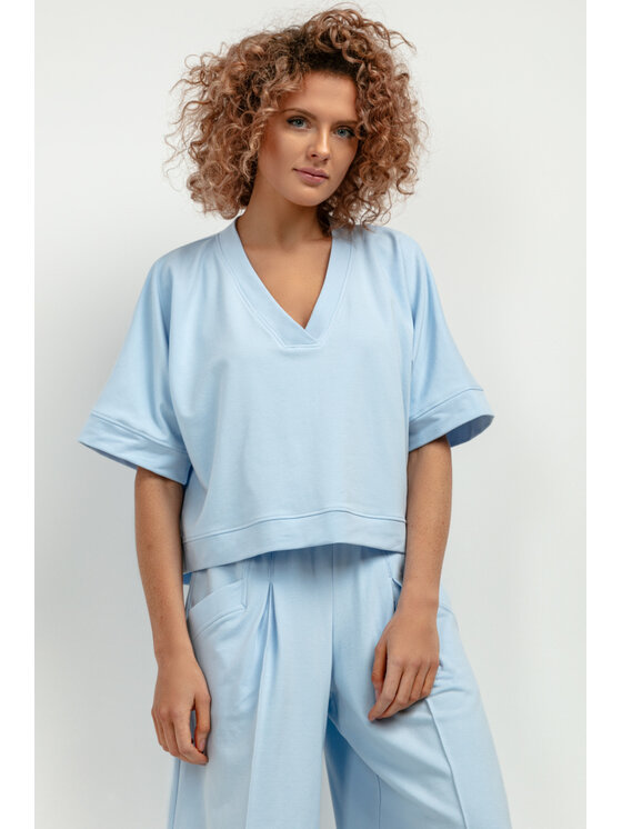 Tessita Tessita Bluza T416/5/XL-XXL Niebieski Loose Fit