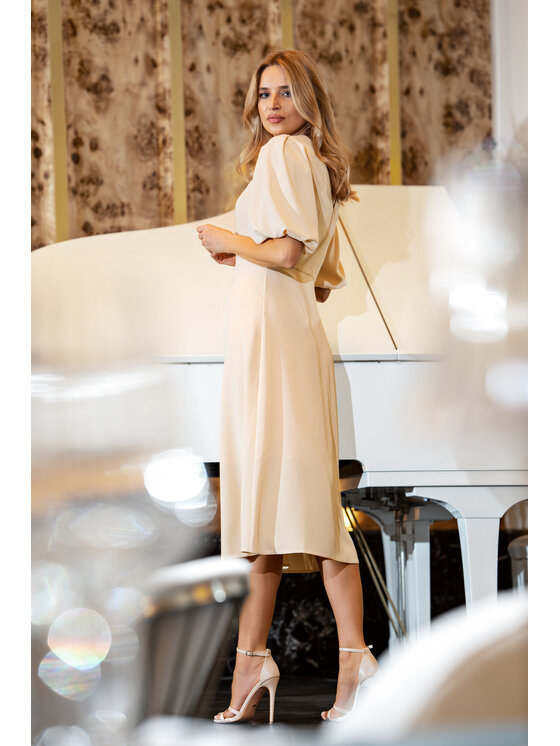 Stylove Stylove Sukienka koktajlowa S400 Biały Premium Fit