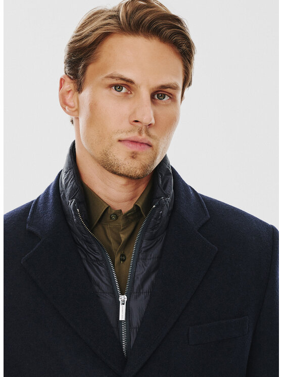 Pako Lorente Pako Lorente Płaszcz P24WF-7X-009 Granatowy Classic Fit