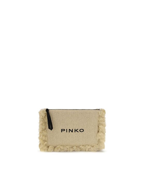 PINKO PINKO Torebka Beige Polypropylene Clutch Beżowy