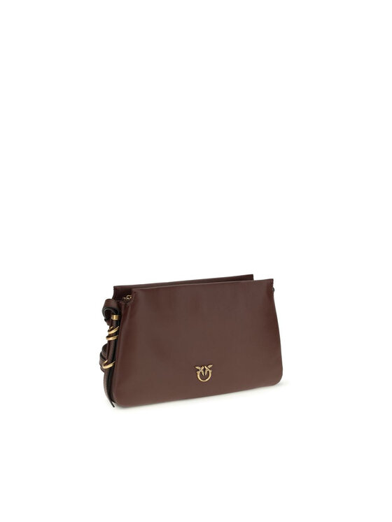 PINKO PINKO Torebka Brown Calf Leather Bos Taurus Shoulder Biały