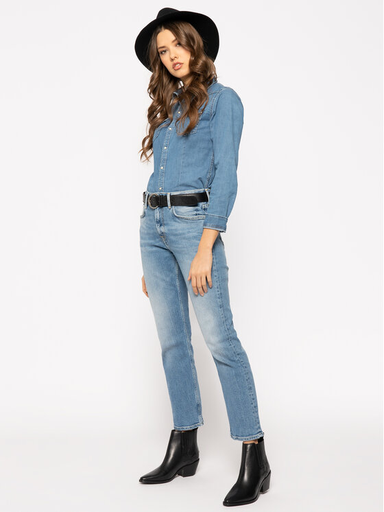 Pepe Jeans Pepe Jeans Džinsai Mary PL203057 Tamsiai mėlyna Straight Fit