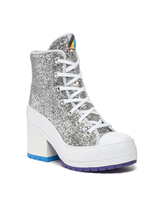 Converse Botine Chuck 70 De Luxe Heel Pride A06028C Argintiu