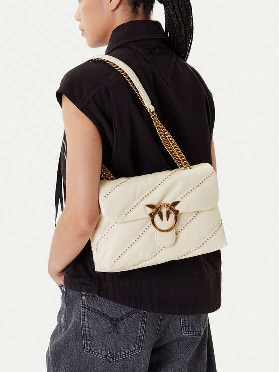 PINKO PINKO Дамска чанта Love Puff Classic Cl PE 25 PLTT 100038 A26T Екрю