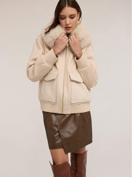 Motivi Motivi Cappotto invernale R093Q001085N002 Bianco Over Fit