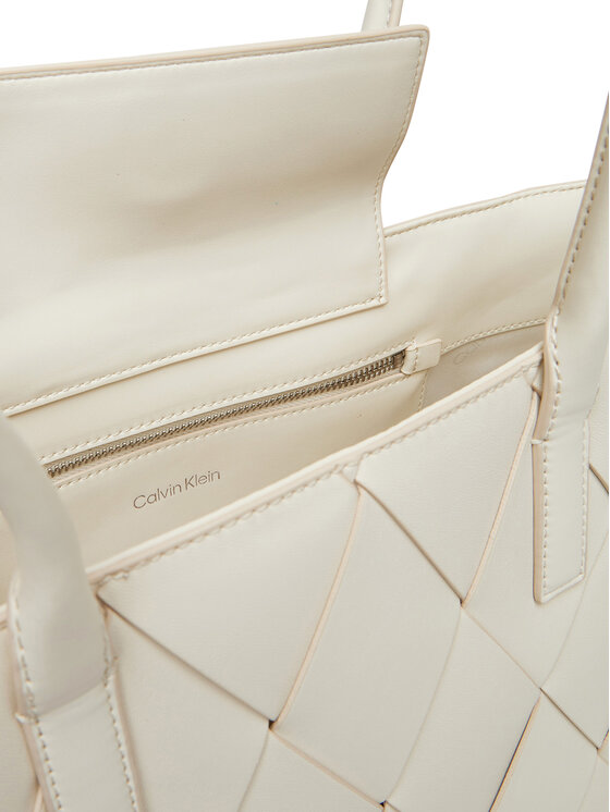 Calvin Klein Calvin Klein Borsetta Ck Woven Medium Shopper K60K612994 Bianco